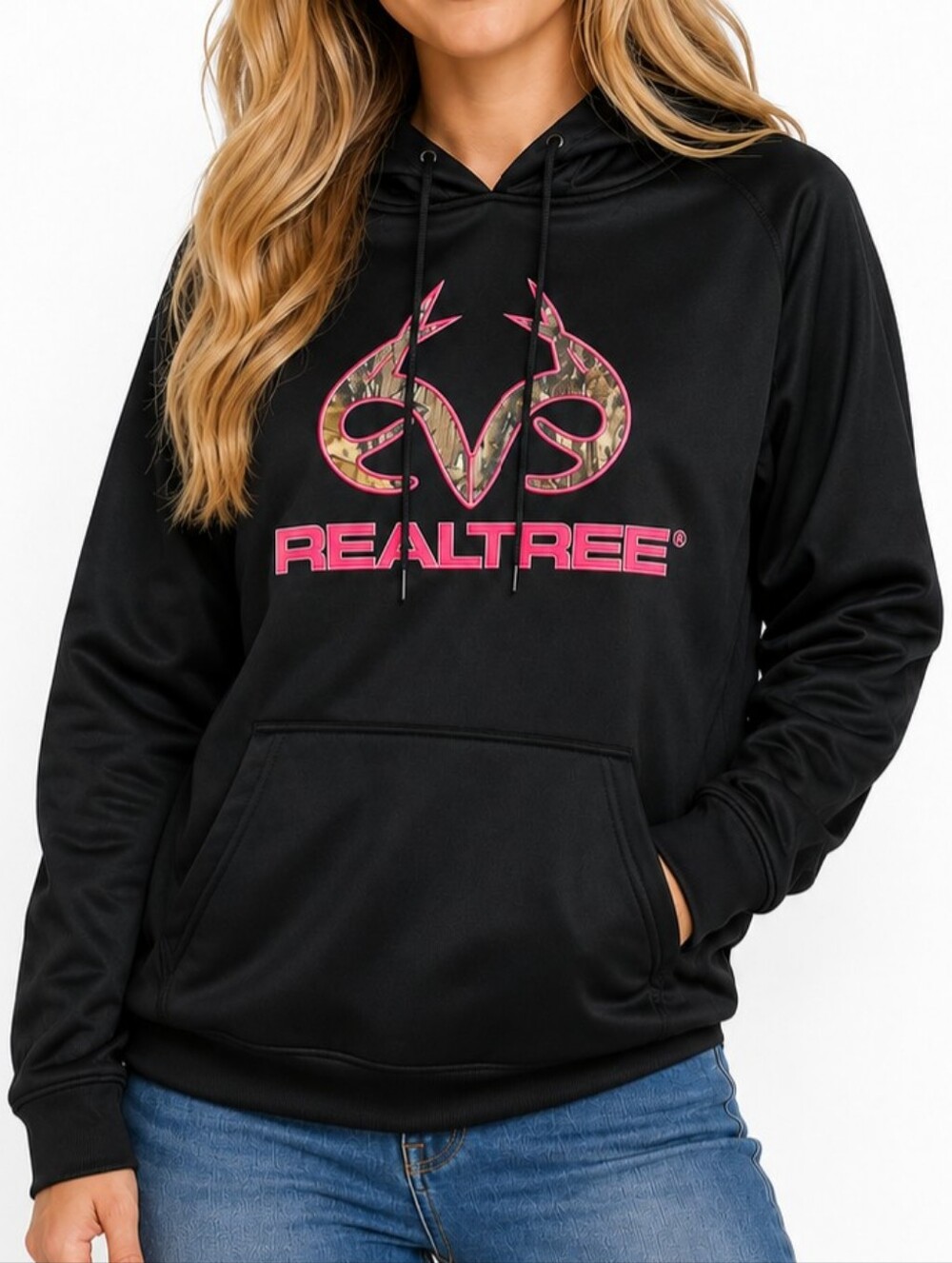 Realtree Black & Pink Hooded Sweatshirt NWT